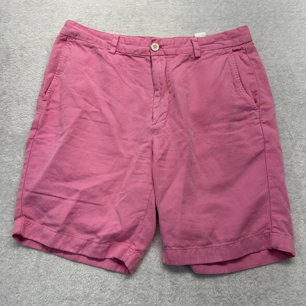 Vineyard Vines Shorts Mens 34 Pink Breaker Short Chino Cotton Linen 8 Inseam
